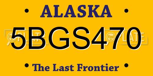 5BGS470 Alaska License Plate