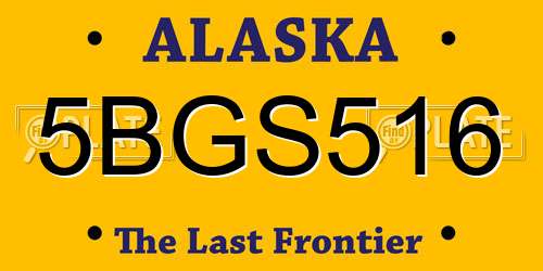 5BGS516 Alaska License Plate