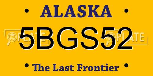 5BGS52 Alaska License Plate