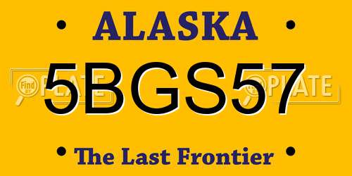 5BGS57 Alaska License Plate
