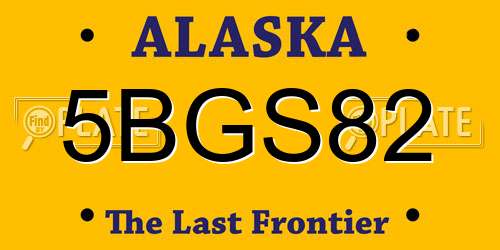 5BGS82 Alaska License Plate