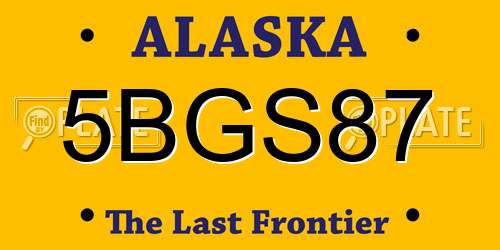 5BGS87 Alaska License Plate