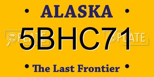 5BHC71 Alaska License Plate
