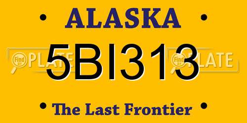 5BI313 Alaska License Plate