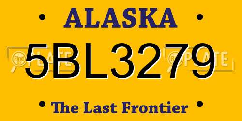 5BL3279 Alaska License Plate