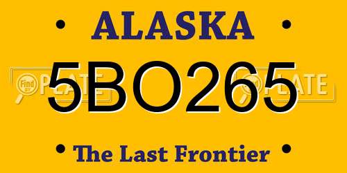 5BO265 Alaska License Plate