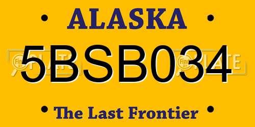 5BSB034 Alaska License Plate