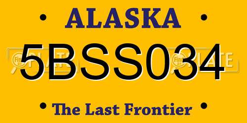 5BSS034 Alaska License Plate