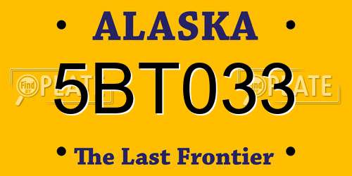 5BT033 Alaska License Plate