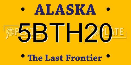 5BTH20 Alaska License Plate