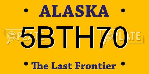 5BTH70 Alaska License Plate