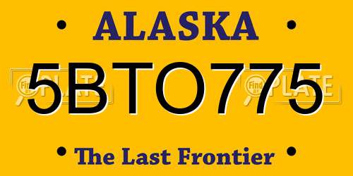 5BTO775 Alaska License Plate