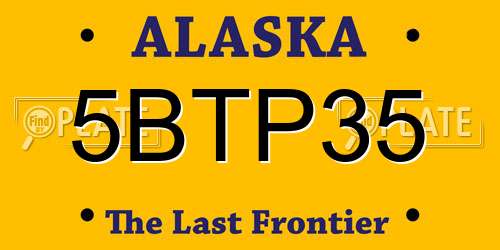 5BTP35 Alaska License Plate