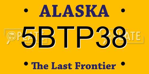 5BTP38 Alaska License Plate