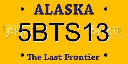5BTS13 Alaska License Plate