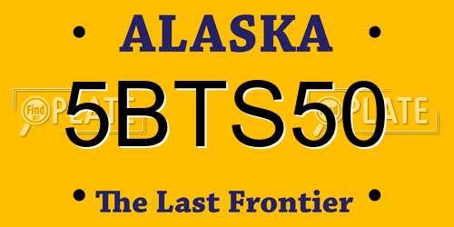 5BTS50 Alaska License Plate