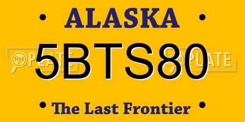 5BTS80 Alaska License Plate