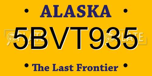 5BVT935 Alaska License Plate