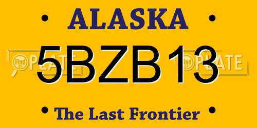 5BZB13 Alaska License Plate