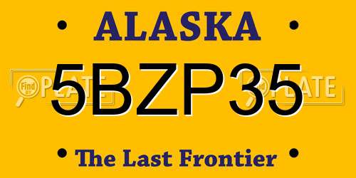 5BZP35 Alaska License Plate