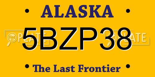 5BZP38 Alaska License Plate