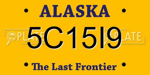 5C15I9 Alaska License Plate