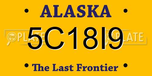 5C18I9 Alaska License Plate
