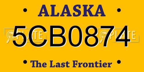 5CB0874 Alaska License Plate