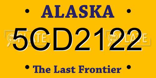 5CD2122 Alaska License Plate