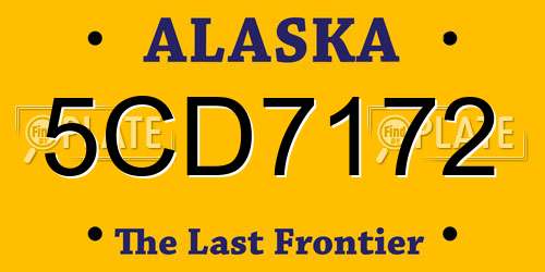5CD7172 Alaska License Plate