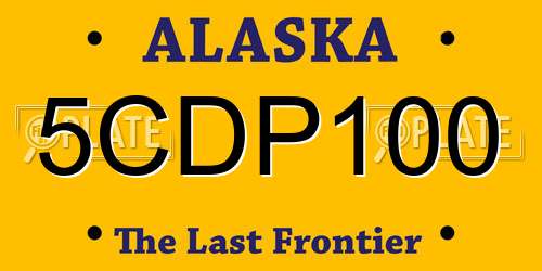 5CDP100 Alaska License Plate