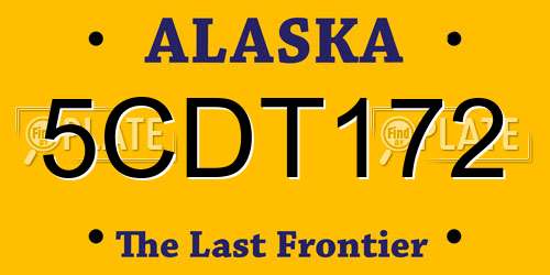 5CDT172 Alaska License Plate