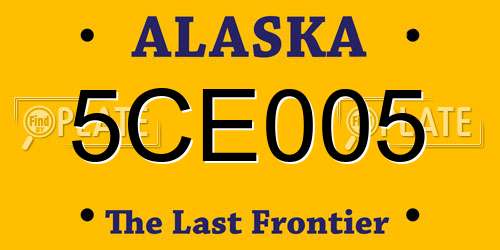 5CE005 Alaska License Plate