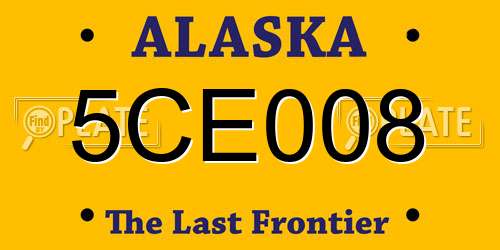 5CE008 Alaska License Plate