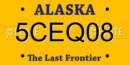 5CEQ08 Alaska License Plate