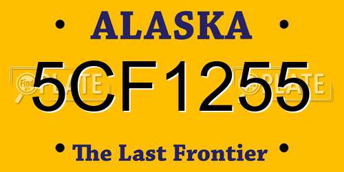 5CF1255 Alaska License Plate