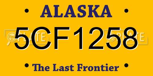 5CF1258 Alaska License Plate
