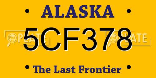 5CF378 Alaska License Plate