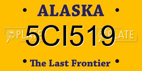 5CI519 Alaska License Plate