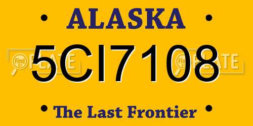 5CI7108 Alaska License Plate