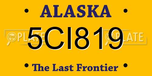 5CI819 Alaska License Plate
