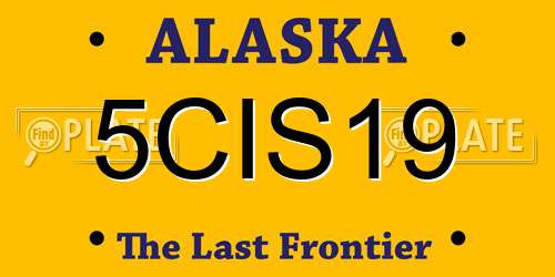 5CIS19 Alaska License Plate