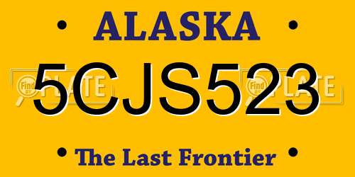 5CJS523 Alaska License Plate