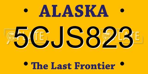 5CJS823 Alaska License Plate