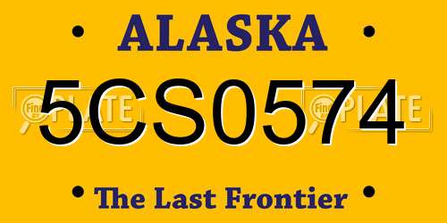 5CS0574 Alaska License Plate