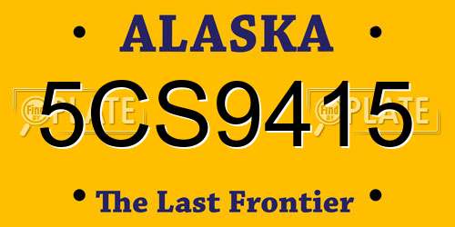 5CS9415 Alaska License Plate