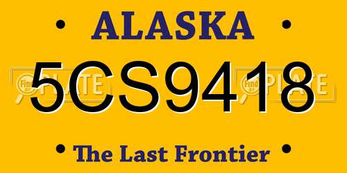 5CS9418 Alaska License Plate
