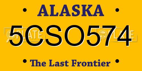5CSO574 Alaska License Plate