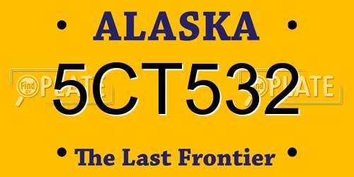 5CT532 Alaska License Plate