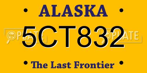 5CT832 Alaska License Plate